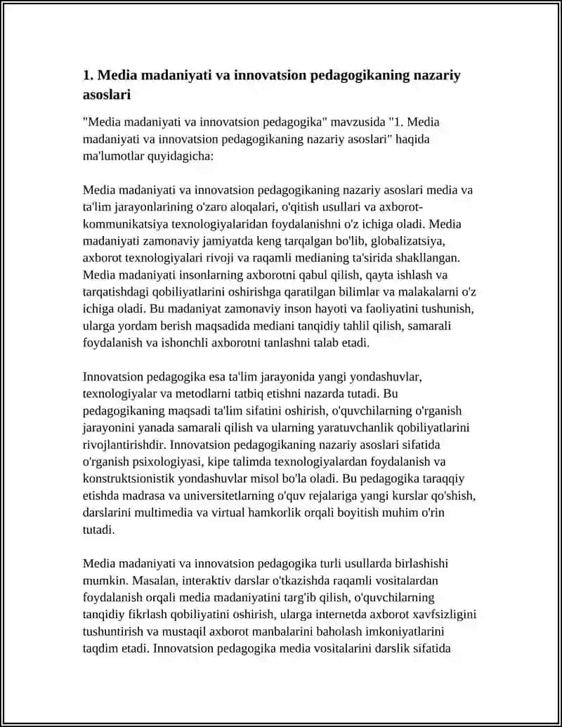 MEDIA MADANIYATI VA INNOVATSION PEDAGOGIKA 3