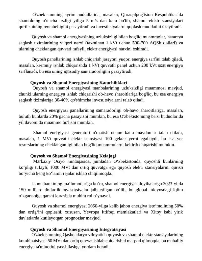 Quyosh Energiyasining Afzalliklari 3