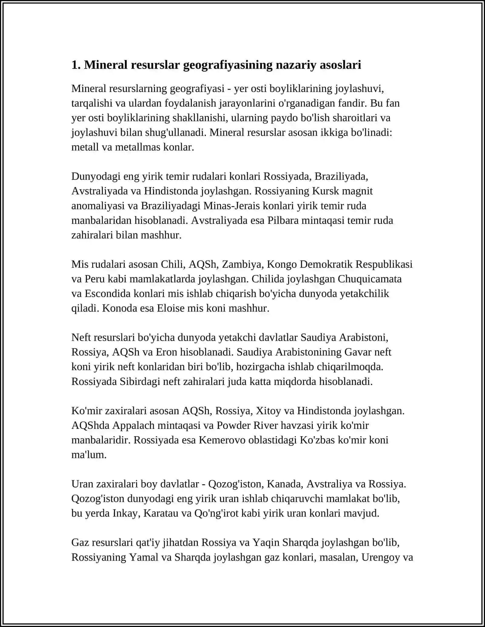 MINERAL RESURSLAR GEOGRAFIYASI 3