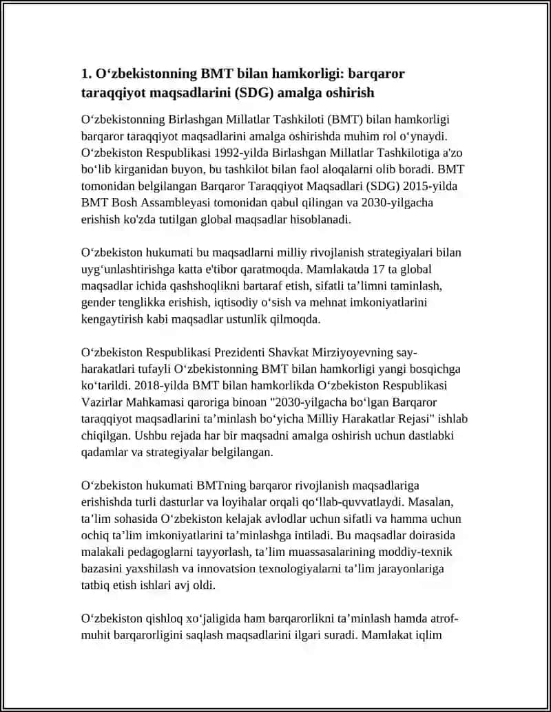 Oʻzbekistonning BMT bilan hamkorligi 3