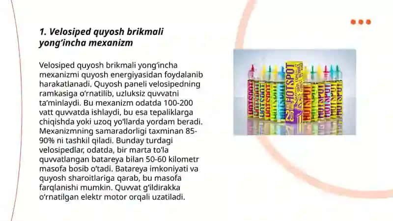 Velosiped quyosh brikmali yongʻincha mexanizm 3
