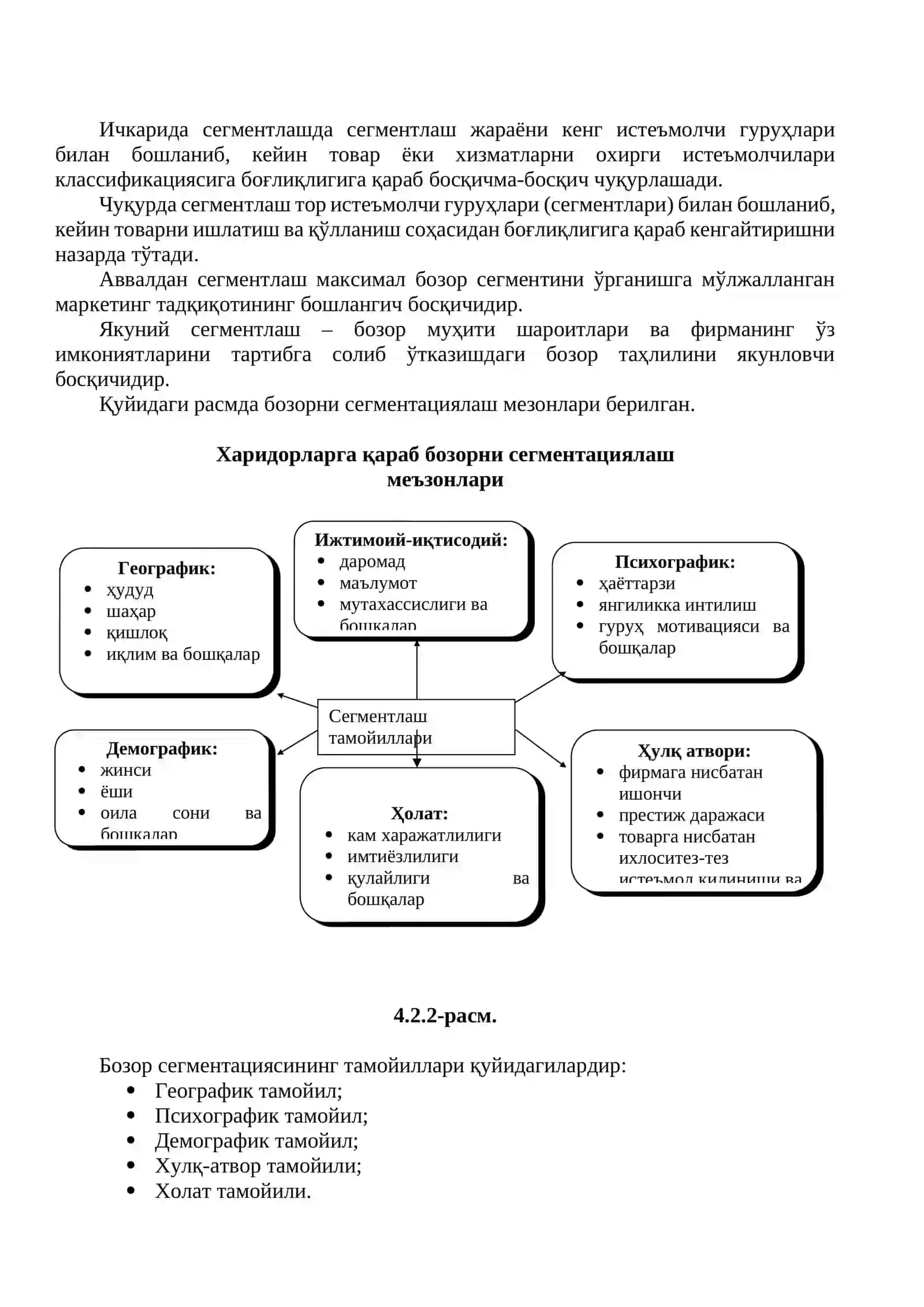 Тадбиркорлик фаолиятида бозор сегментациясининг моҳияти ва аҳамияти 3