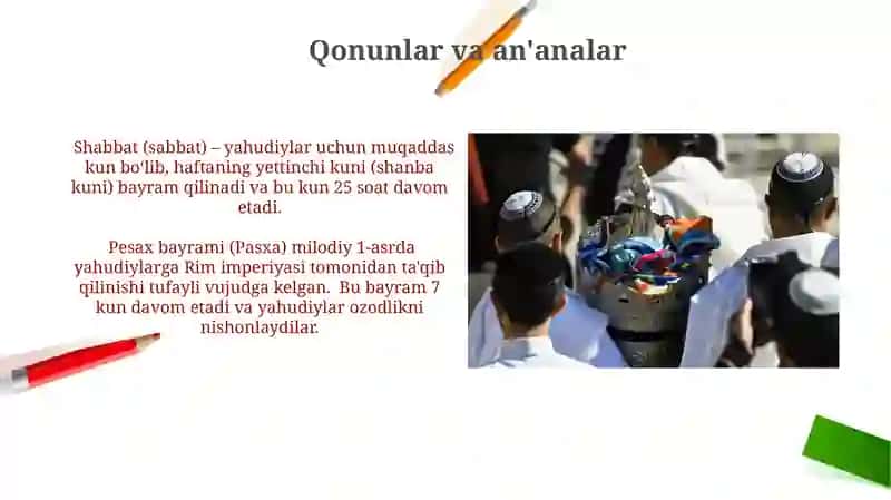 Yahudiy ta'limoti, an'ana va marosimlari 3