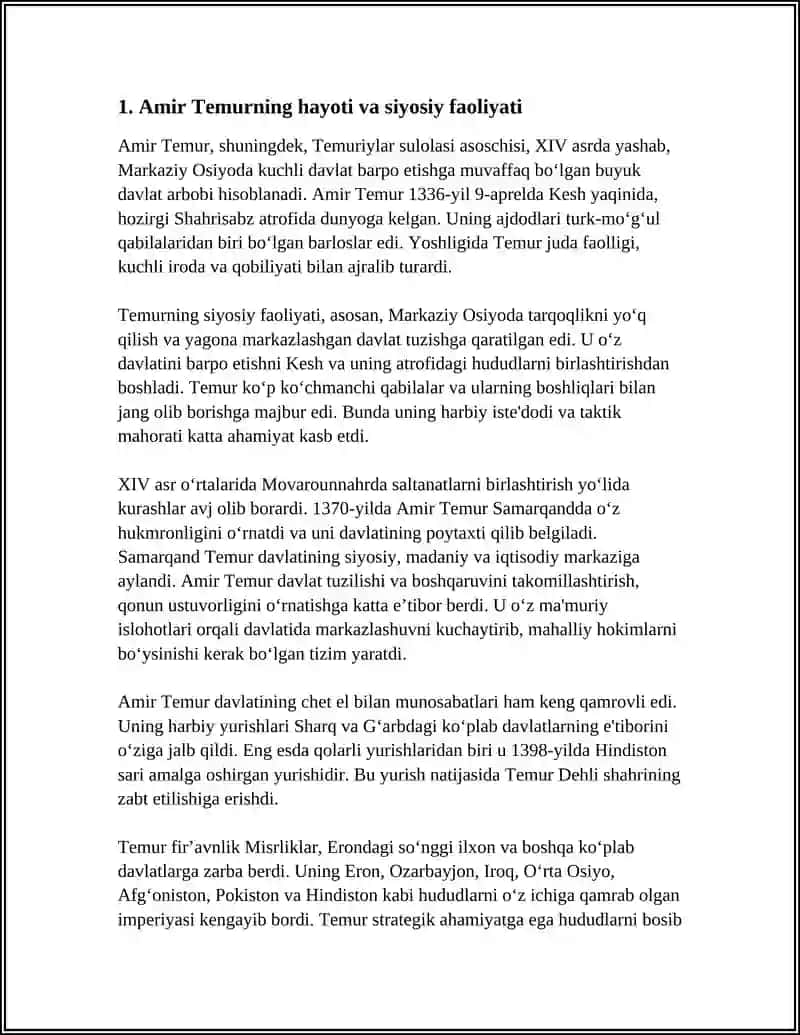 AMIR TEMUR BUYUK DAVLAT ARBOBI 3