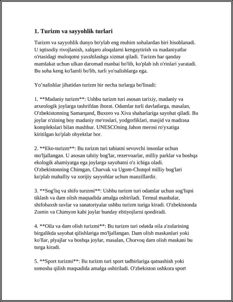 TRAVEL AND TOURISM 3