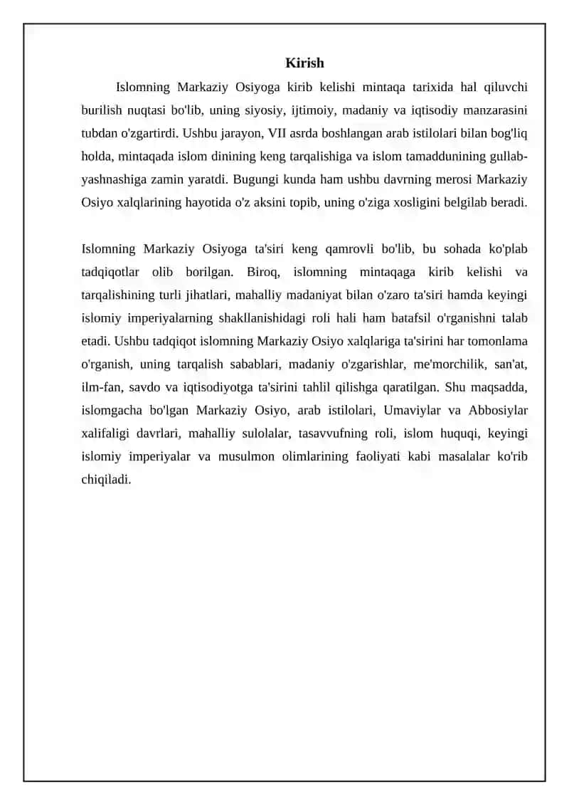 Islomning Markaziy Osiyoga kirib kelishi 3