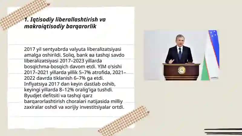 Shavkat Mirziyoyev islohotlari 3