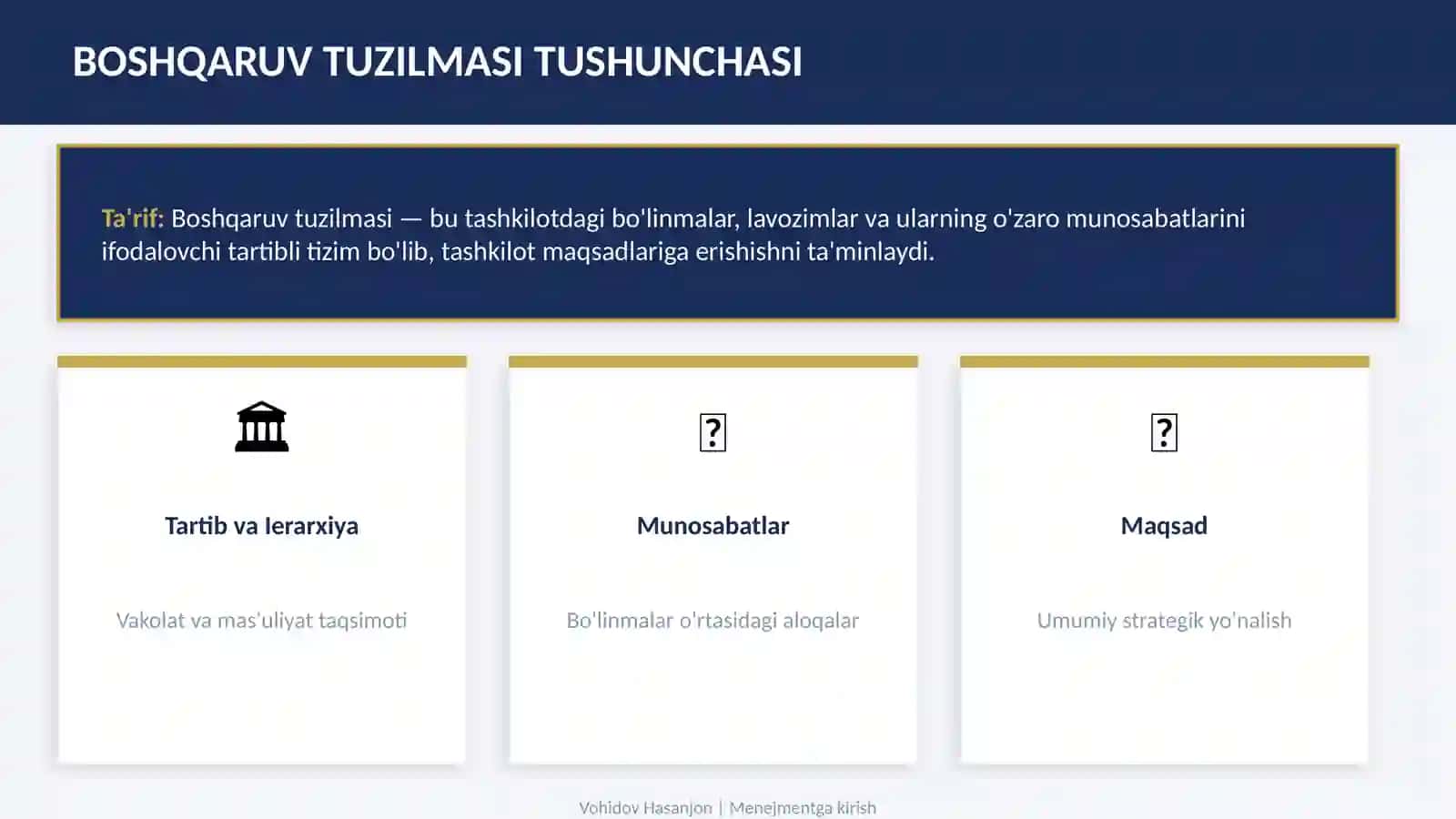 Ierarxik va matritsali boshqaruv tuzilmalar 3