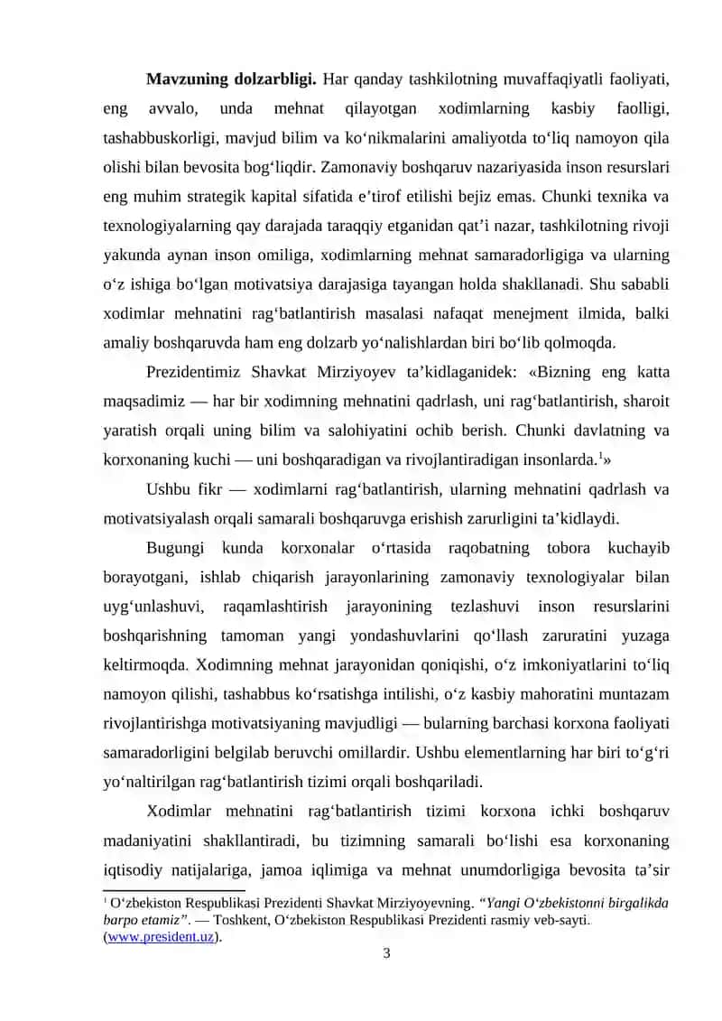 Xodimlar mehnatini rag‘batlantirish – samarali boshqarishning muhim omili sifatida 3