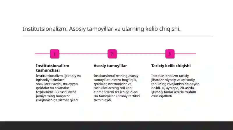 Institutsionalizmning asosiy tamoyillari 3