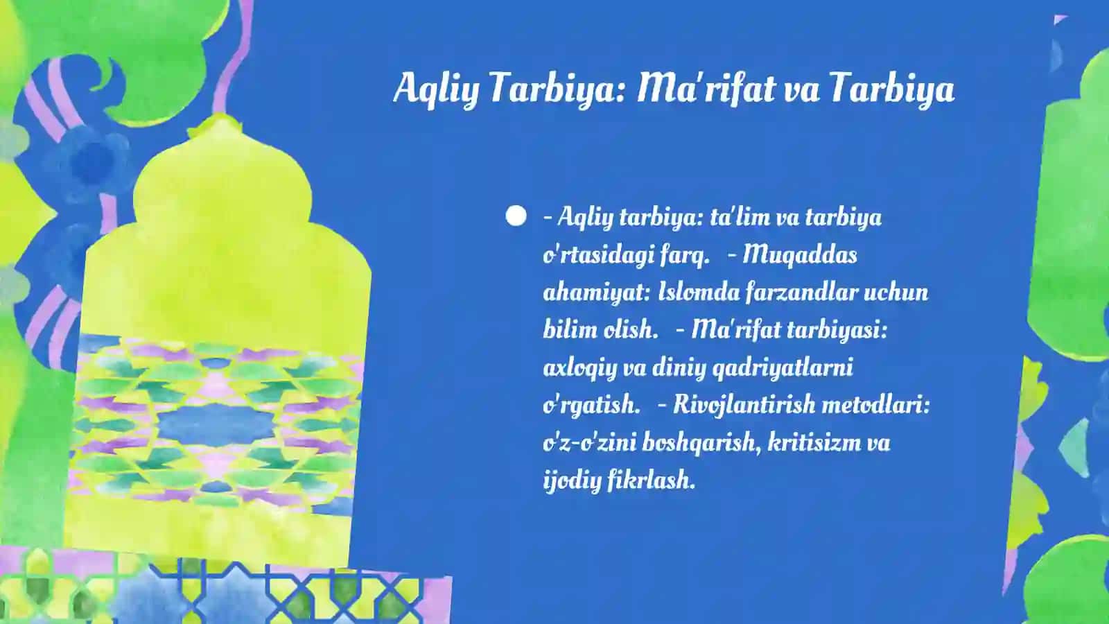 Islom dinida farzand tarbiyasi oʻrni 3