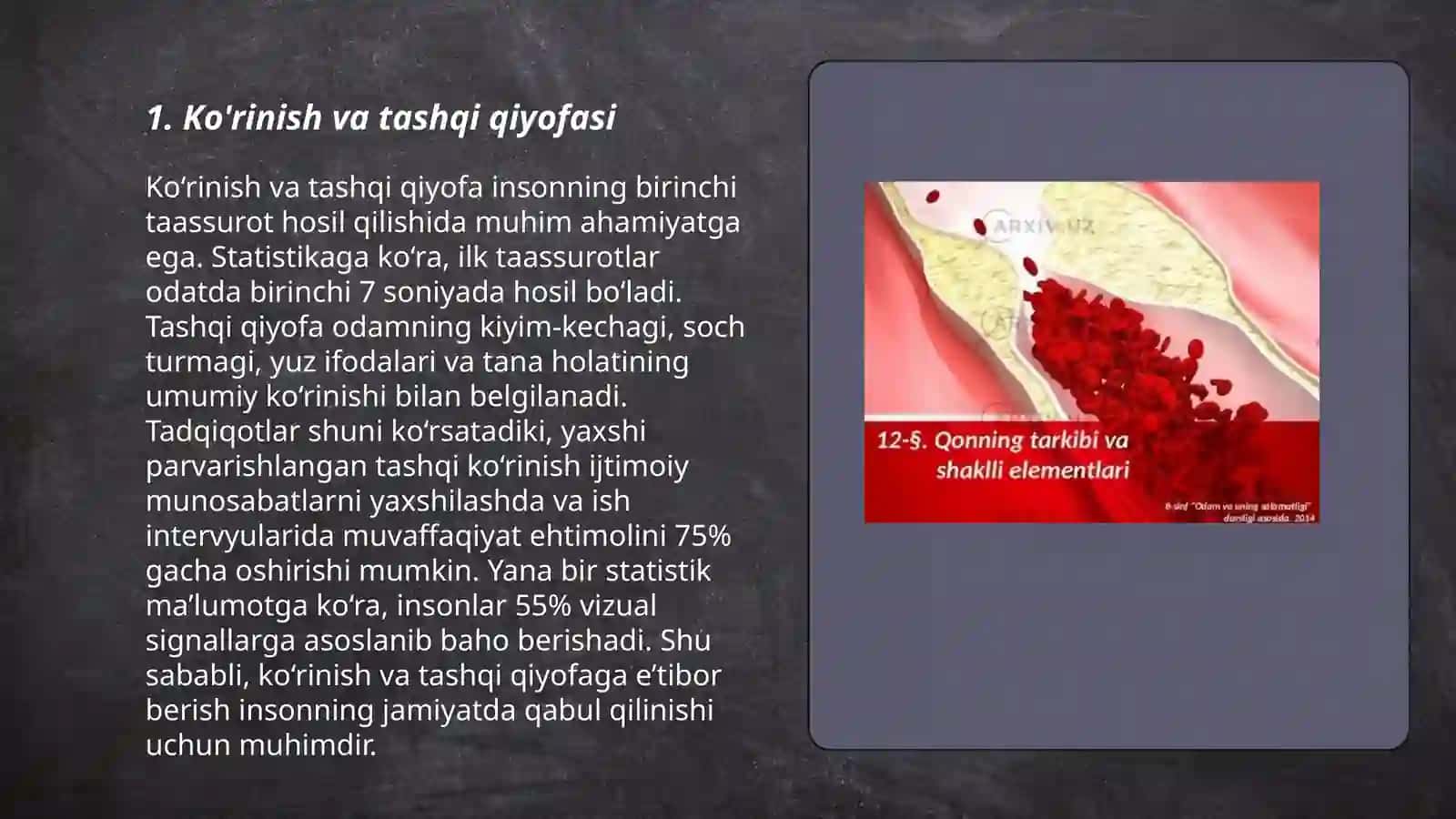 Qonning shakliy elementlari 3