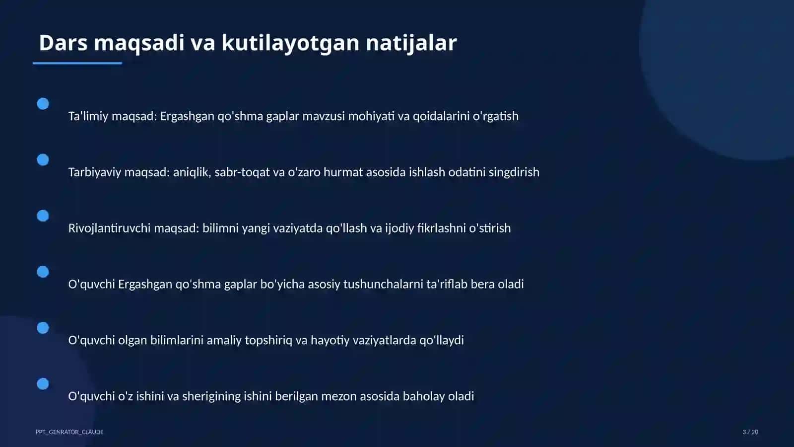 Ergashgan qo'shma gaplar (9-sinf) 3