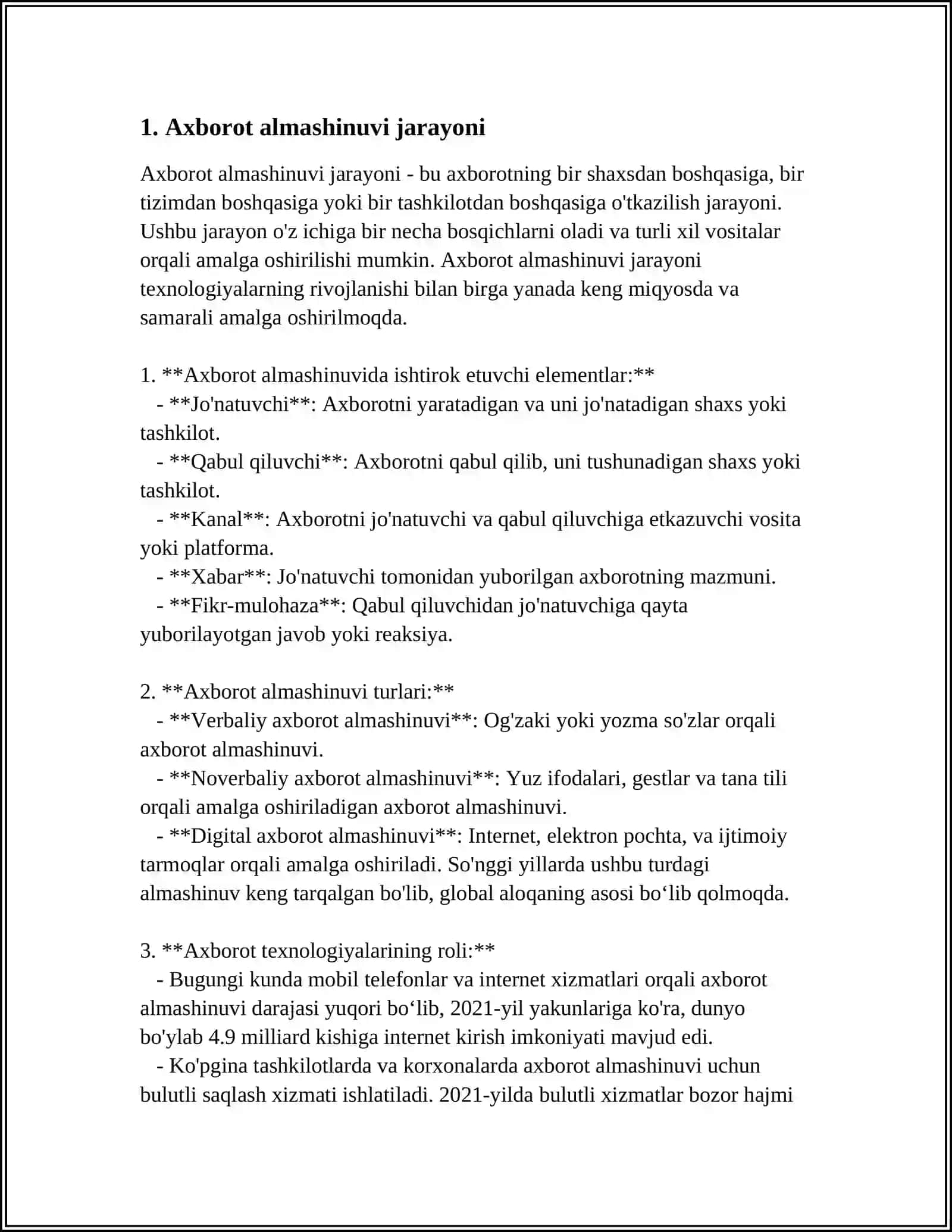 AXBOROT ALMASHINUVINING KOMMUNIKATIV XUSUSIYATI 3