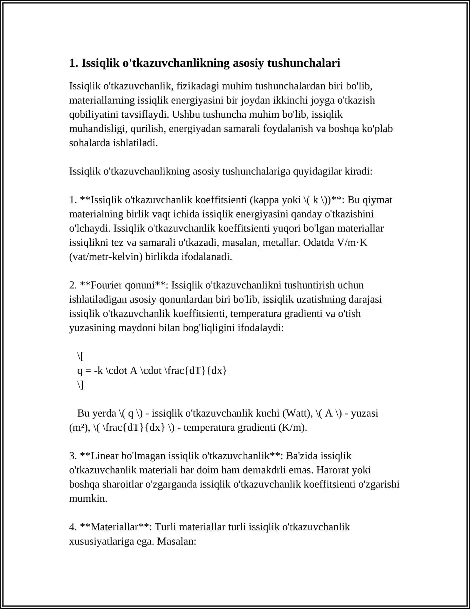 ISSIQLIK O'TKAZUVCHANLIK 3