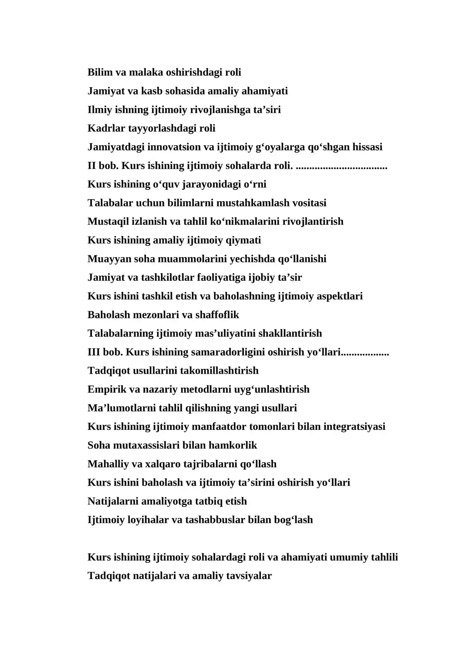 Ijtimoiy sohalarda kursning roli va o'rni 3