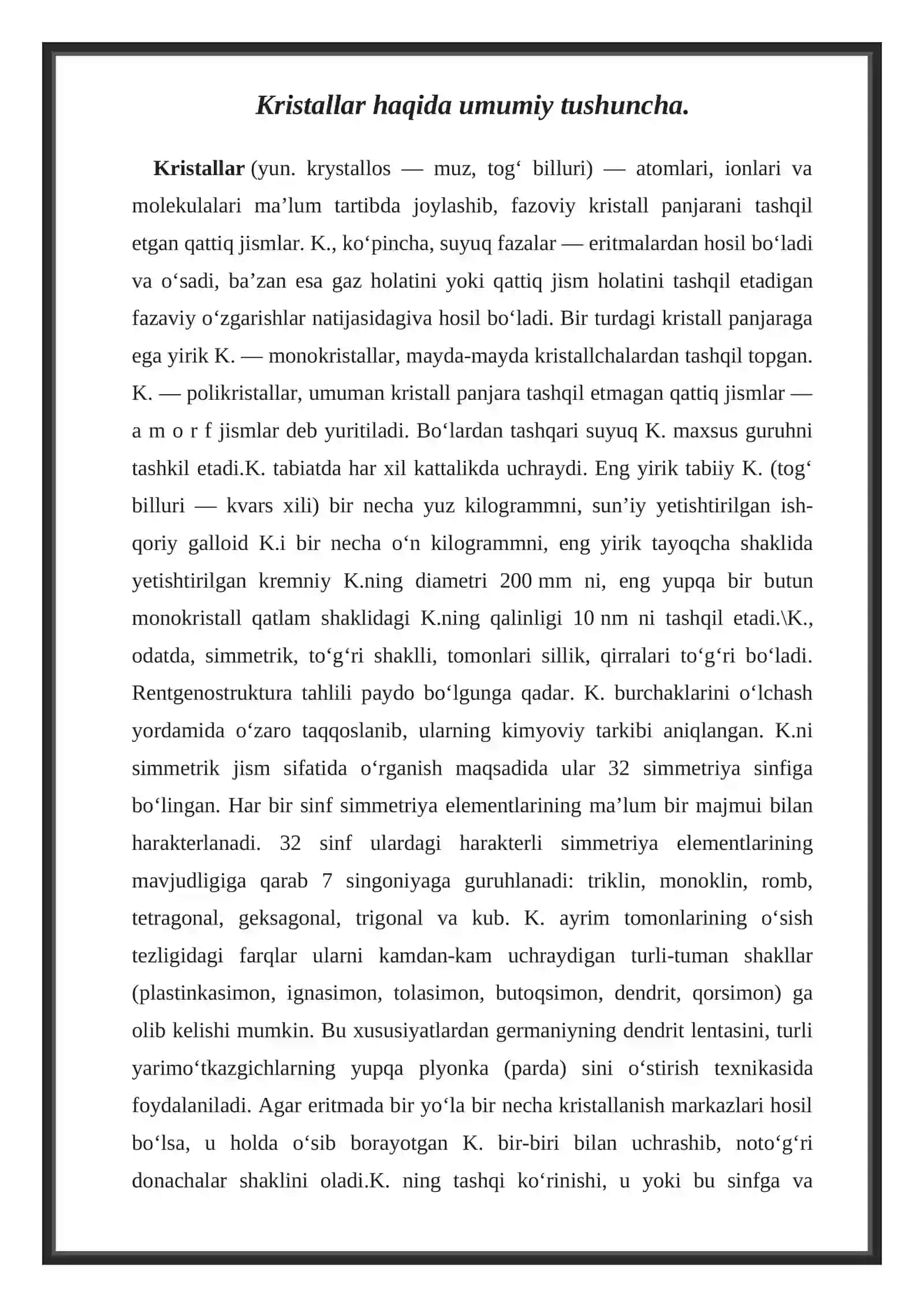 KRISTALLAR PANJARASI 3
