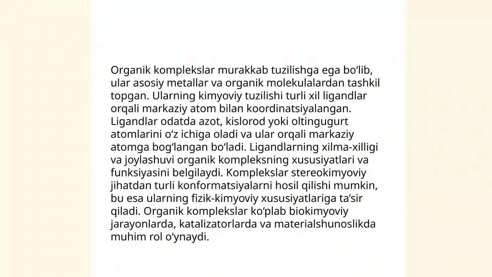 Organik kopmleks hosil qiluvchilar 3