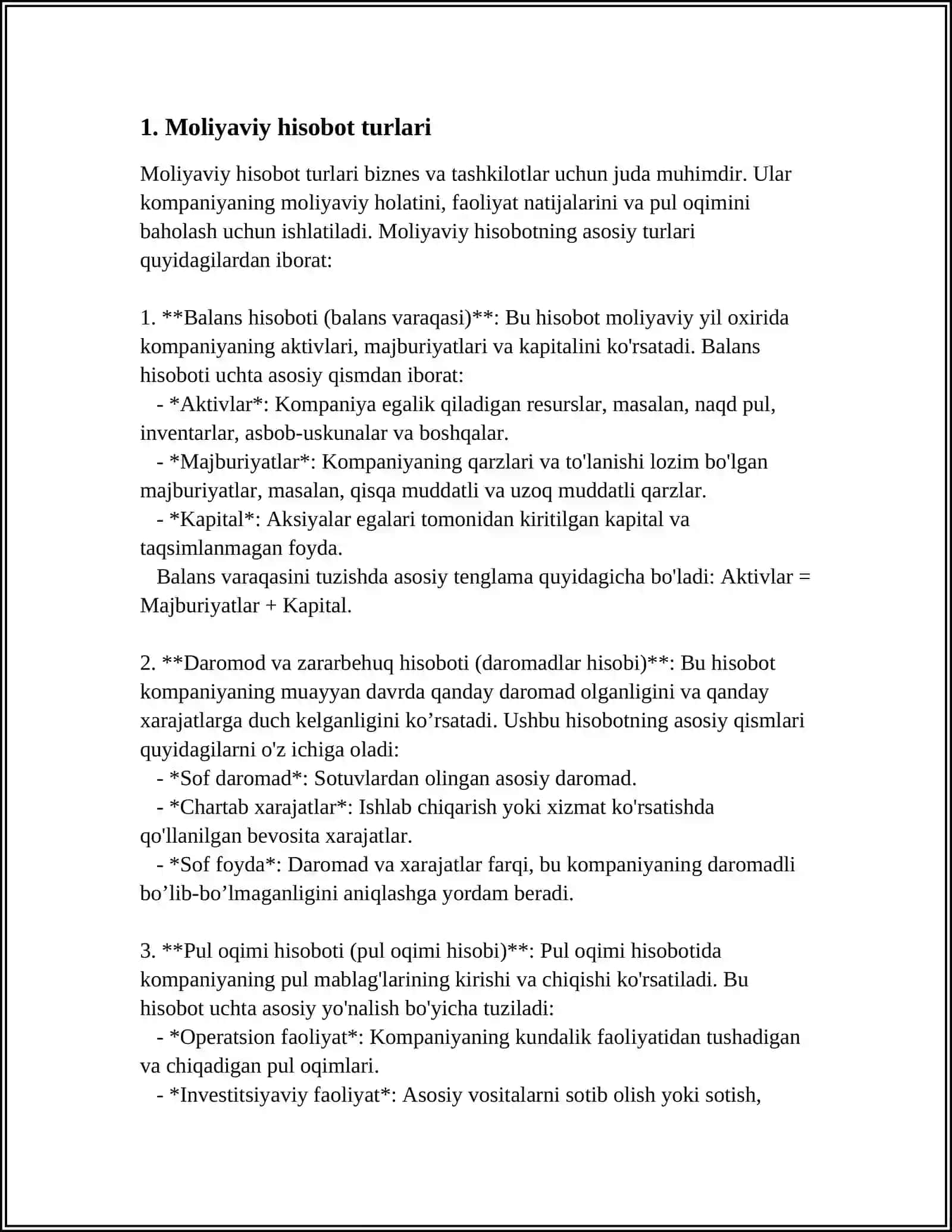 Moliyaviy Xisobot Taxlili Fanining Predmeti va Obekti 3