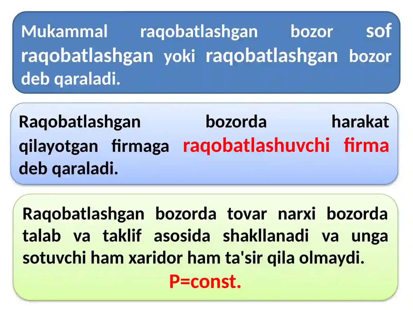 Mukammal raqobatlashuvchi firmalar 3