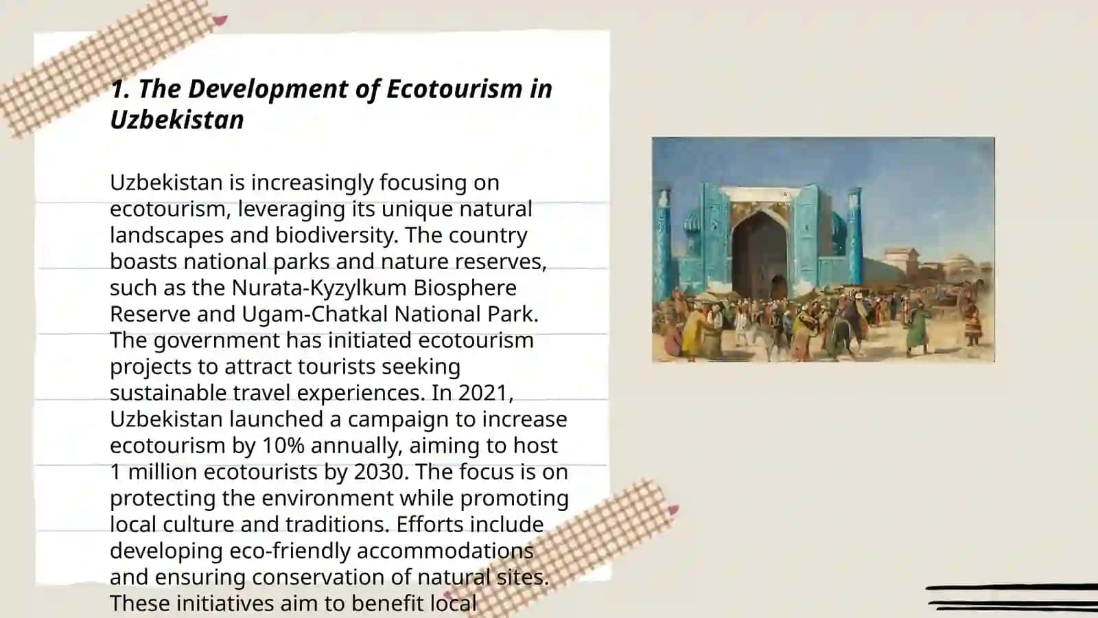 Development of Ecotourism in Uzbekistan 3