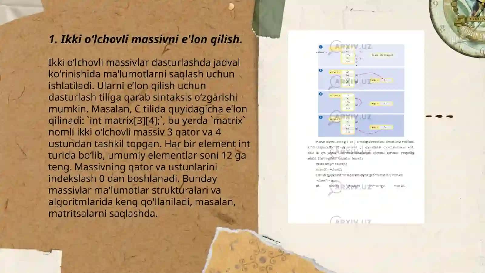 Ikki oʻlchovli massiv 3