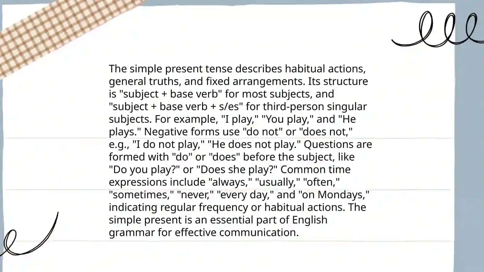 Present tenses 3