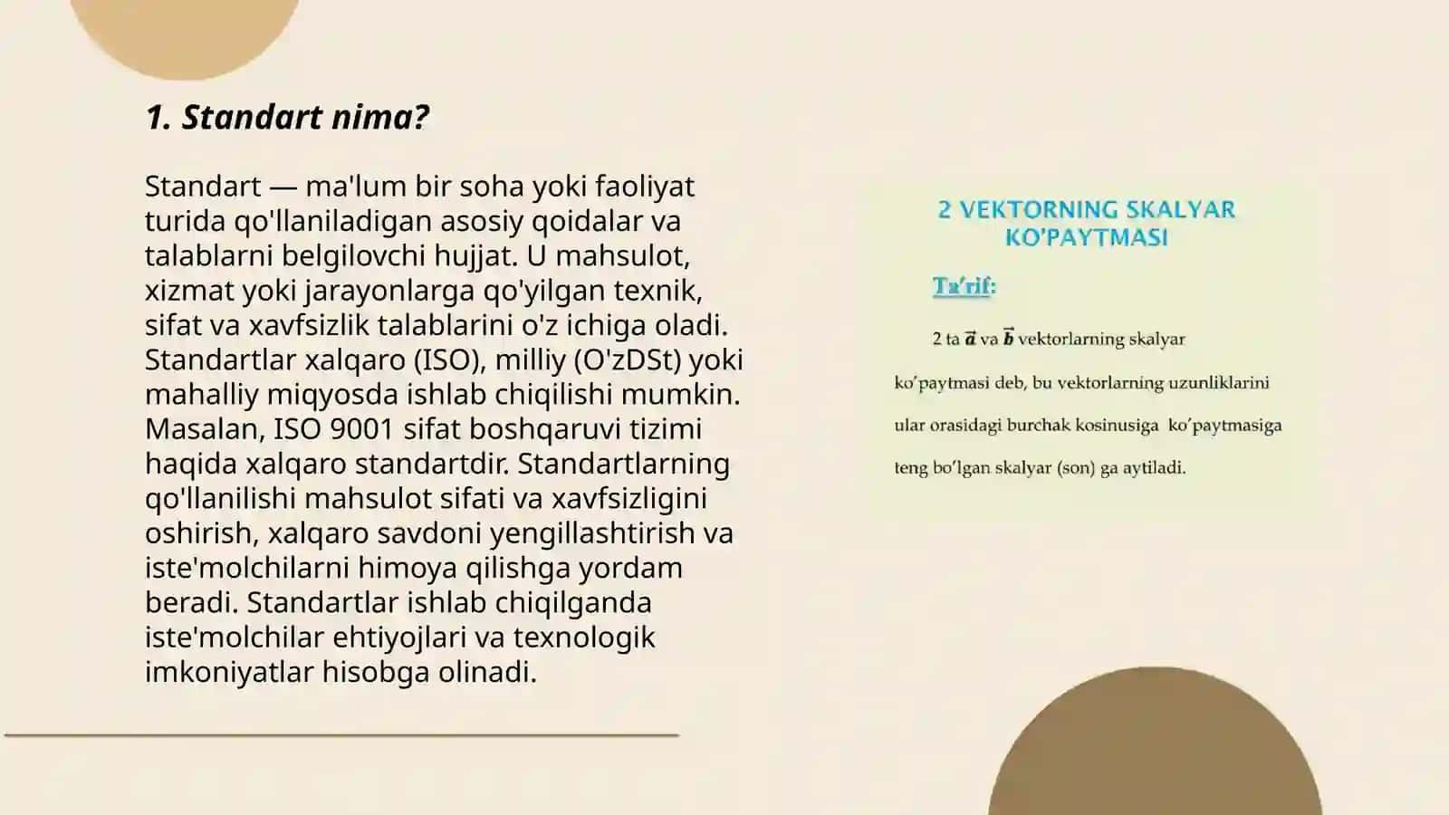 Standartlar va ularning turlarini oʻrganish 3