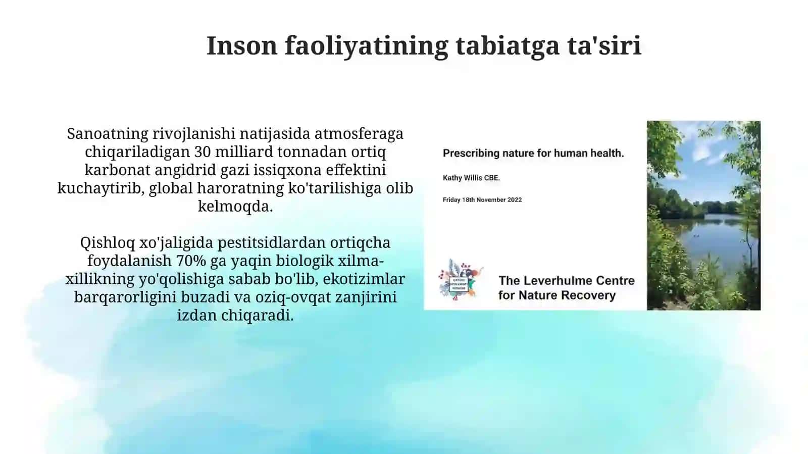 Inson faoliyatining tabiatga ta'siri 3