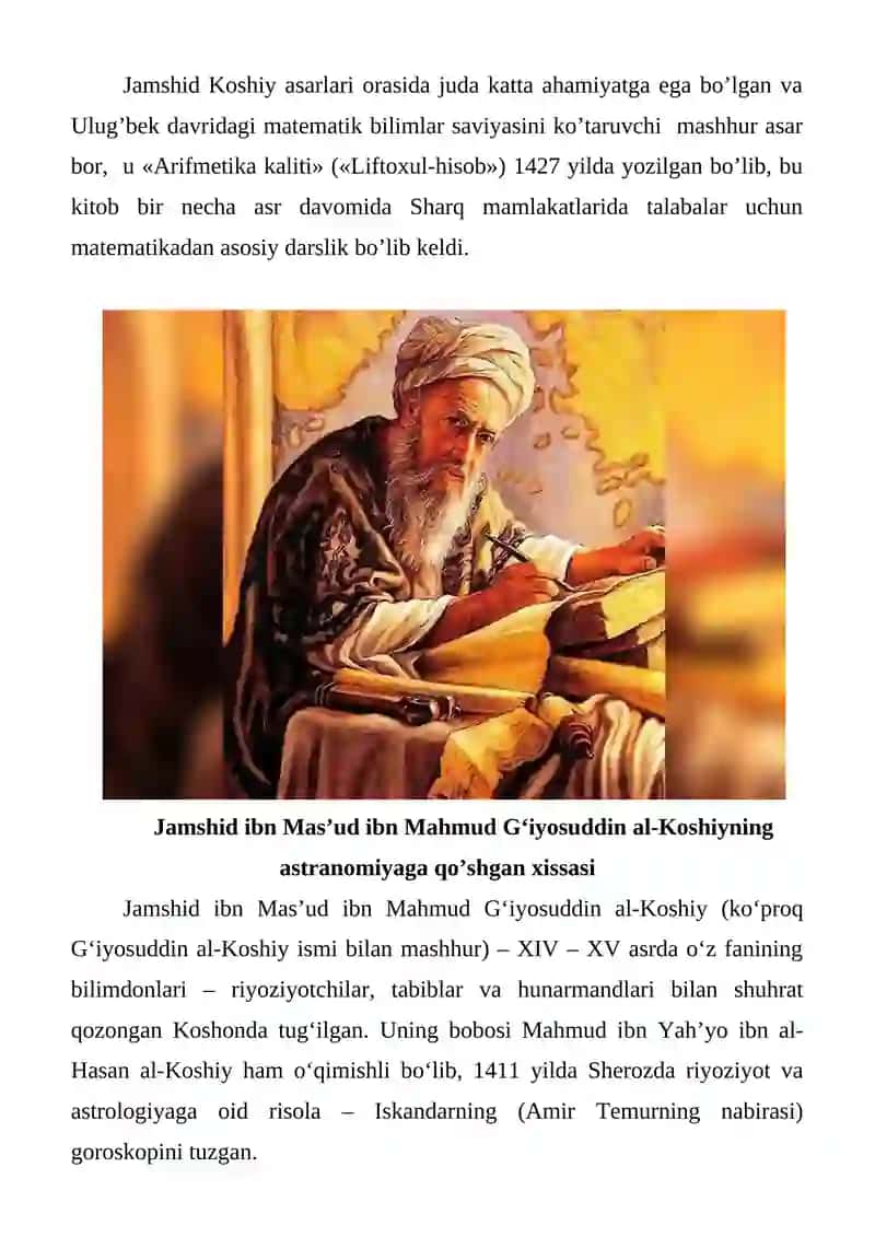 G’iyosiddin Jamshid Koshiy hayoti va ilmiy faoliyati 3