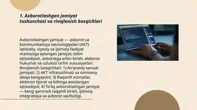 Axborotlashgan jamiyat va uning istiqbollari 3