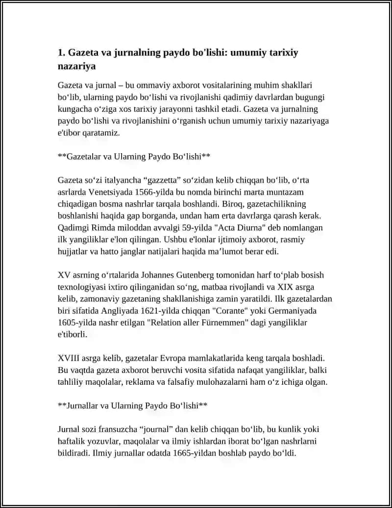 GAZETA VA JURNALNING PAYDO BO'LISH TARIXI 3