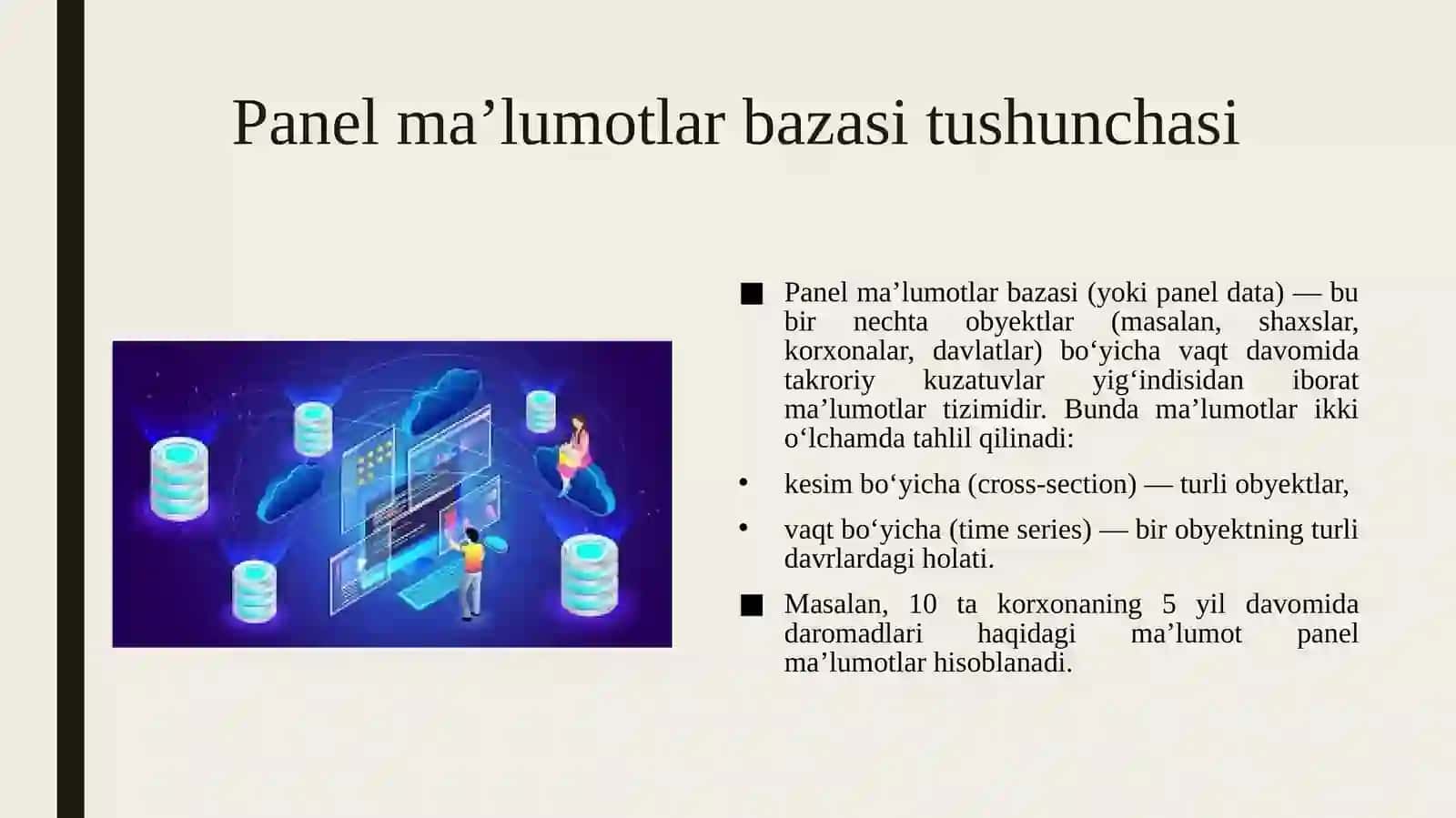 Panel ma’lumotlar bazasining tuzilishi va amaliy qo’llanishi 3