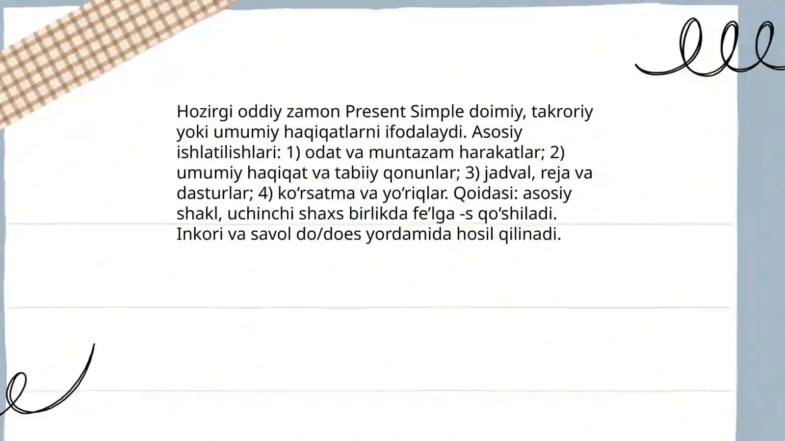 Present Simple 3