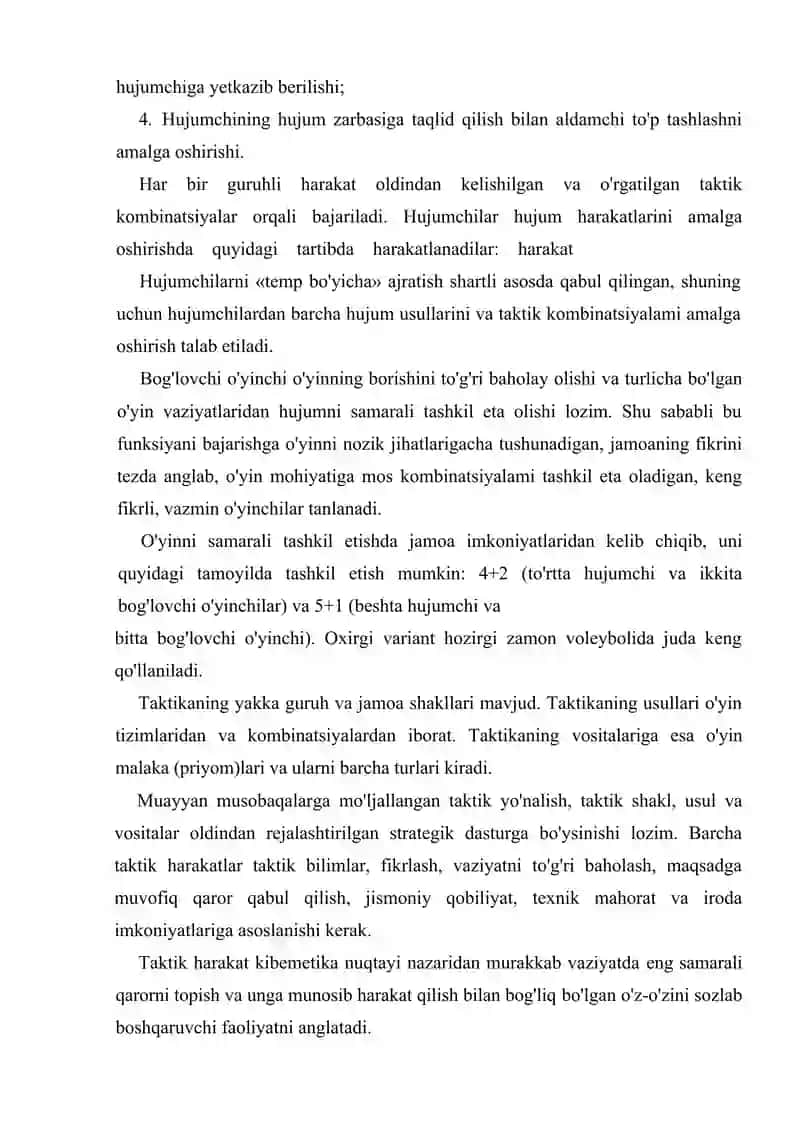 O'yin taktikasi va uning tasnifi 3