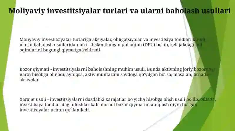 Moliyaviy investitsiyalar 3