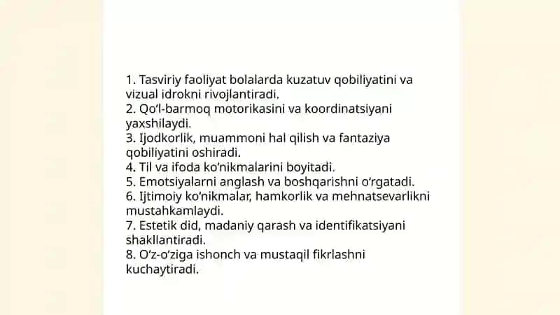 Tasviriy faoliyatning ahamiyati 3
