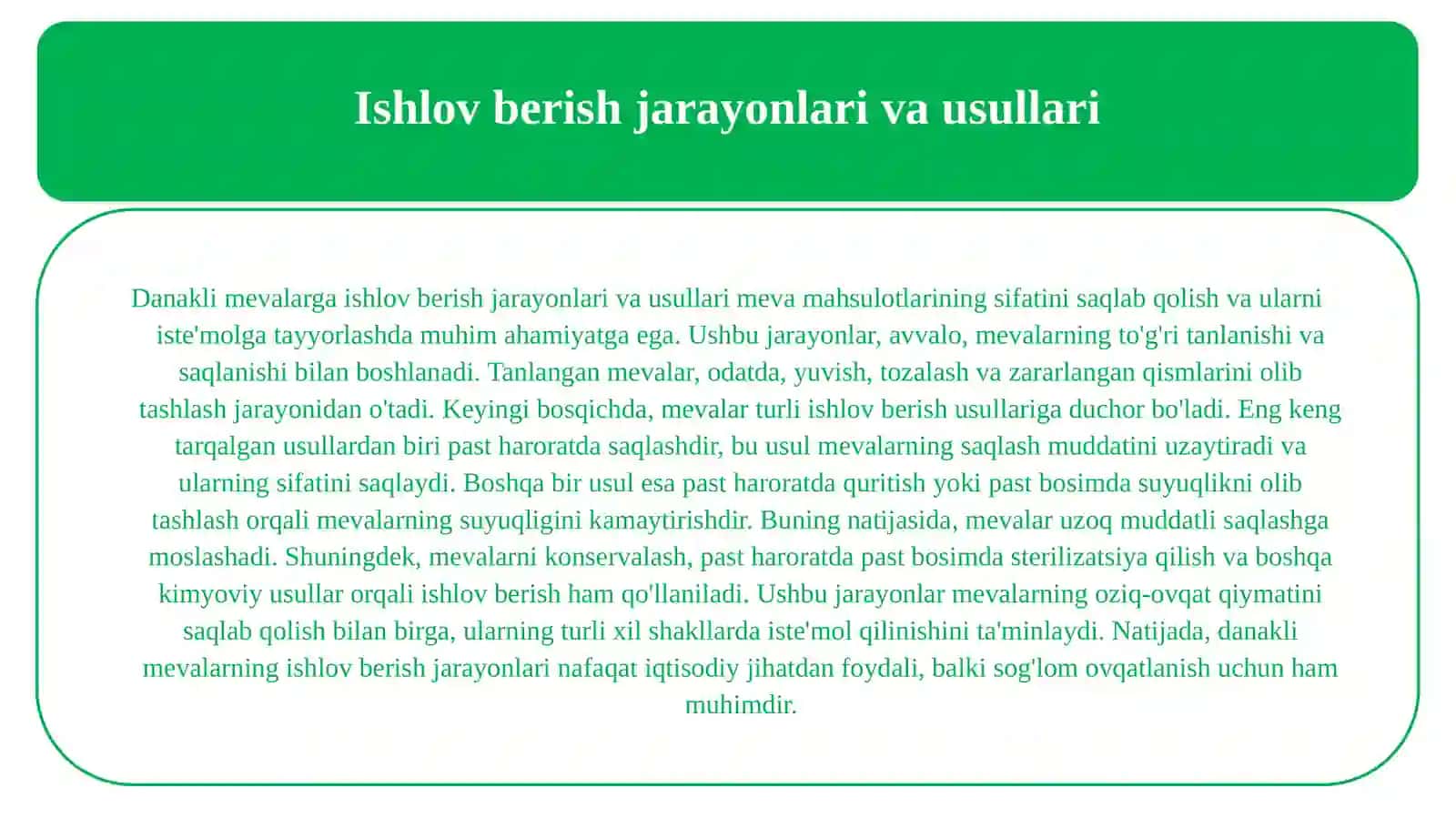 Danakli mevalarga ishlov berish texnologiyasi 3