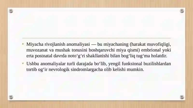 Miyacha rivojlanish anomaliyasi 3