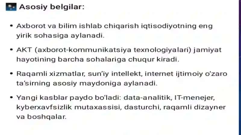 Axborotlashgan jamiyat va uning istiqbollari 3