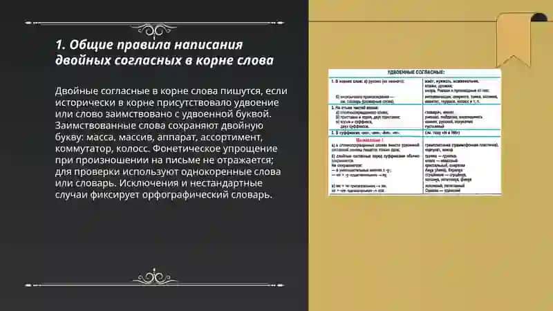 Правописание двойных согласных в корне 3