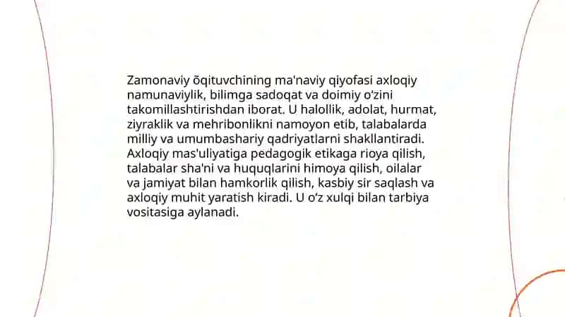 Zamonaviy õqituvchi va uning ma'noviy qiyofasi 3