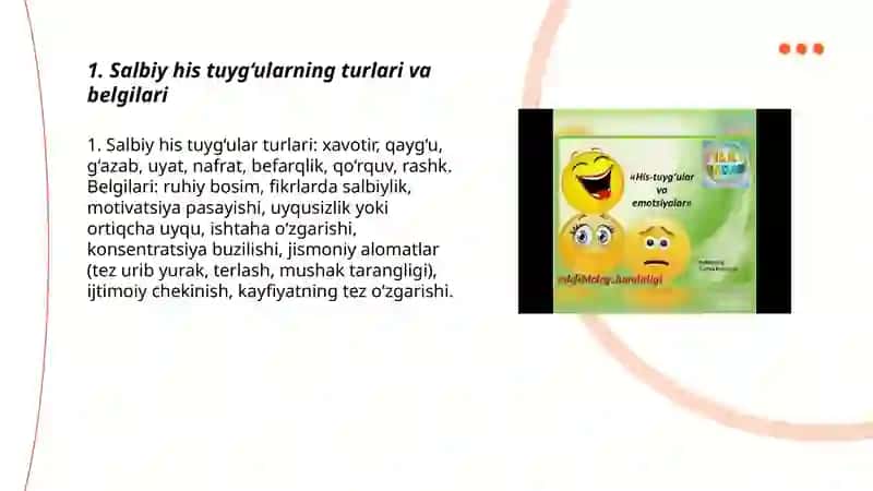 Salbiy va ijobiy his tuyg‘ular 3