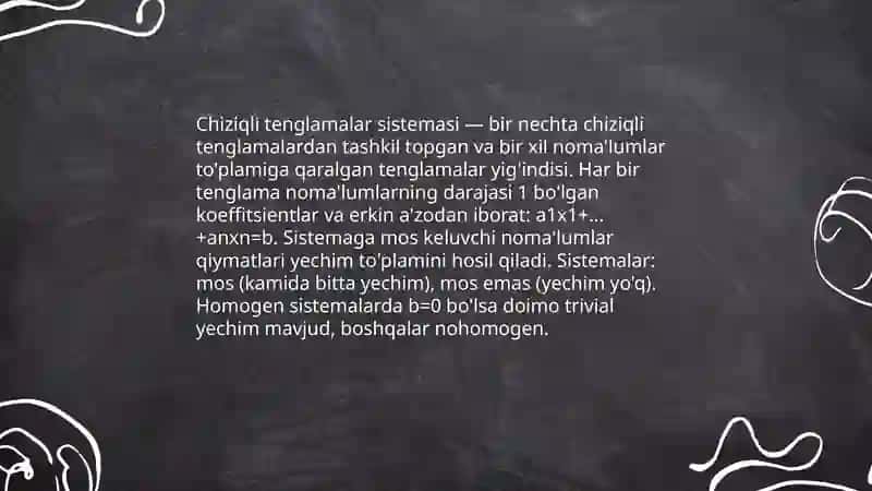 Chiziqli tenglamalar sistemasi 3