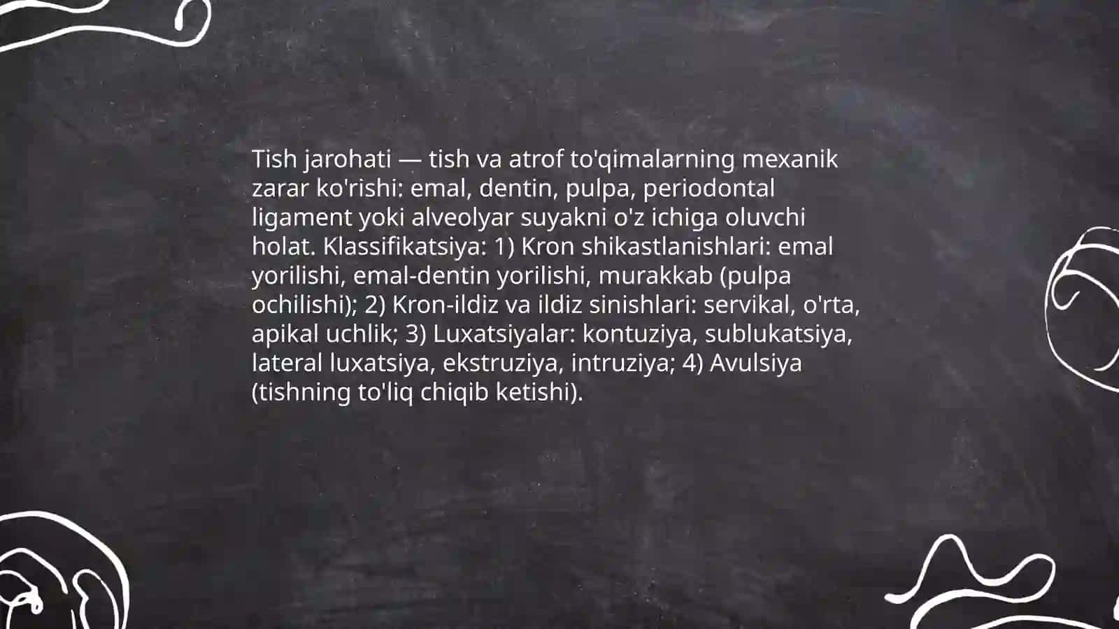 Tish jarohati.Klinikasi.Tashxislash.Stomatolog taktikasi 3