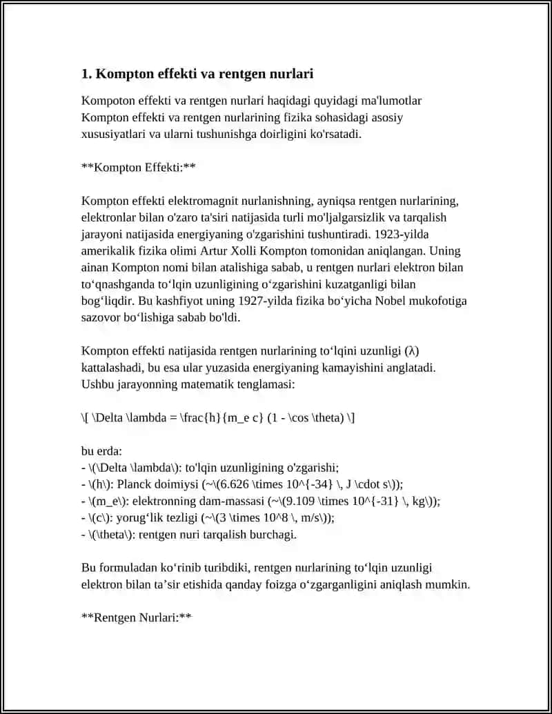 KOMPTON EFFEKTI. OPTIK PIROMETRIYA 3