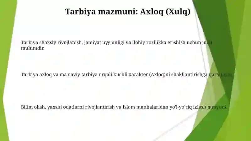 Tarbiya jarayonining mihiyati va mazmuni 3