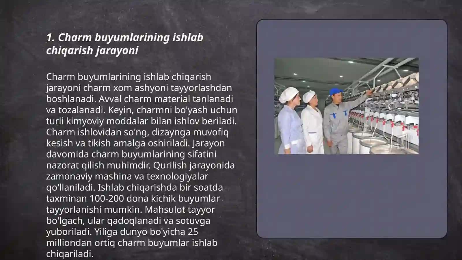 Charm buyumlari ishlab chiqarish korxonalari 3