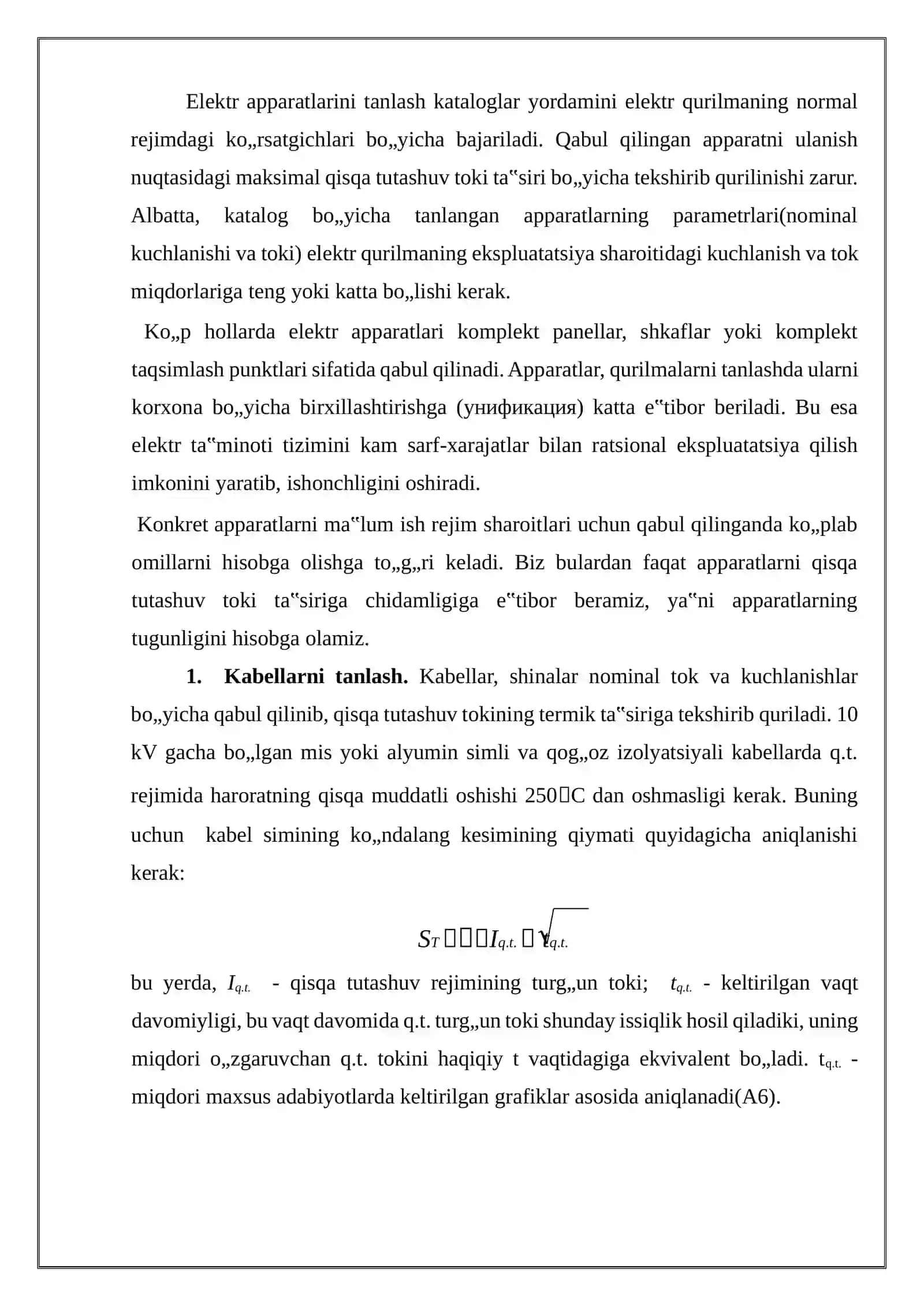 ELEKTR APPARATLARINI TANLASH 3