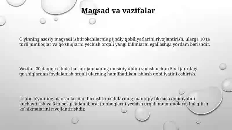 Kuy va qoshiqlar asosida ijodiy òyin tashkil etish 3